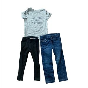 3T girls bundle jeans and shirt lot